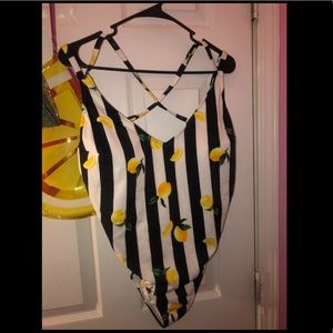 Lemon Print Swimsuit